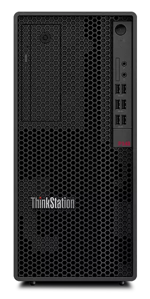 Lenovo Thinkstation P348 Tower workstation in black showing back side