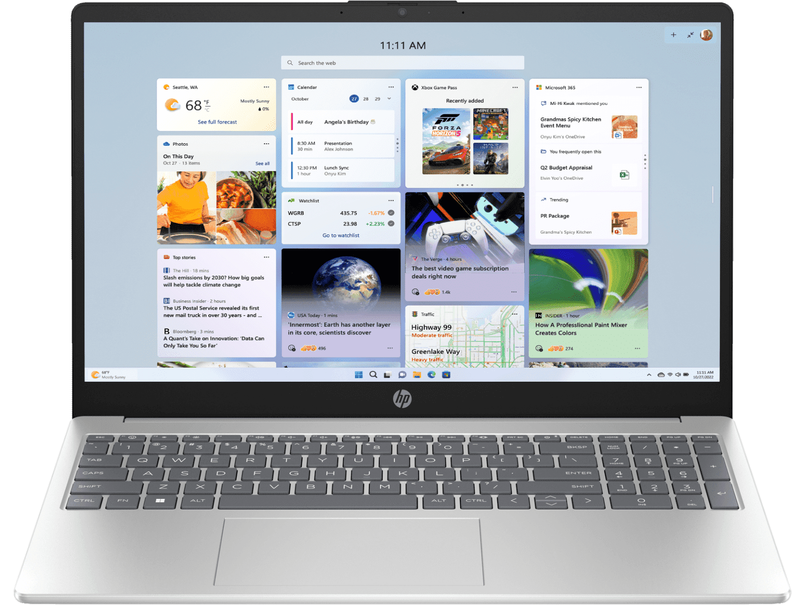 HP 15 laptop in silver colour