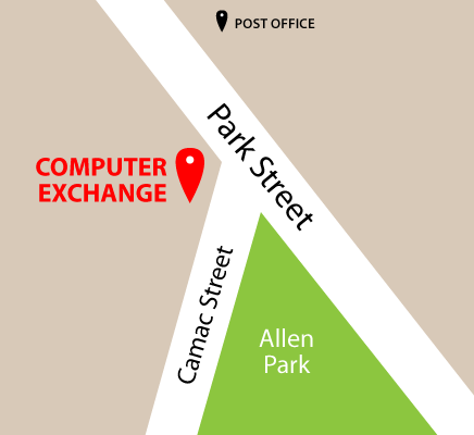 Map of corner of Park Street and Camac Street